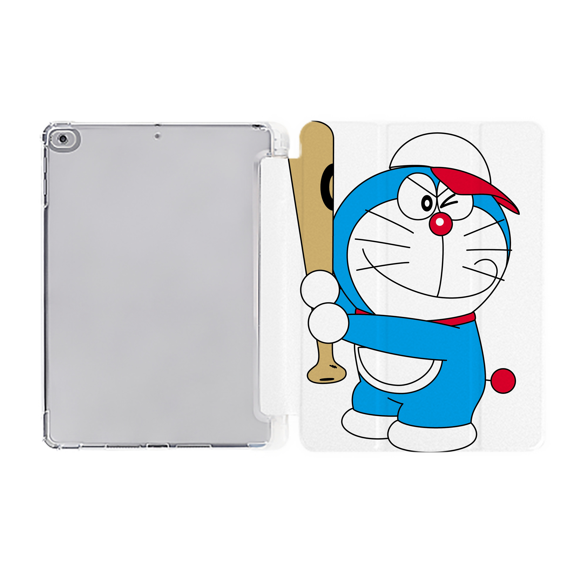 （画像用） ドラえもん Doraemon IPad ケース ペン収納付き 三つ折りスタンド PUレザー×シリコン 対応機種9.5/10.5/10.9インチ